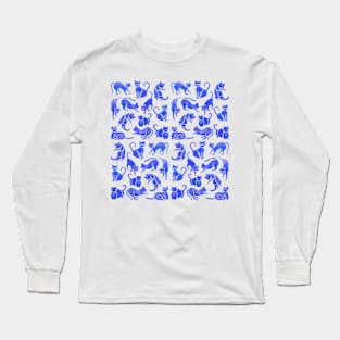 Blue cat positions Long Sleeve T-Shirt